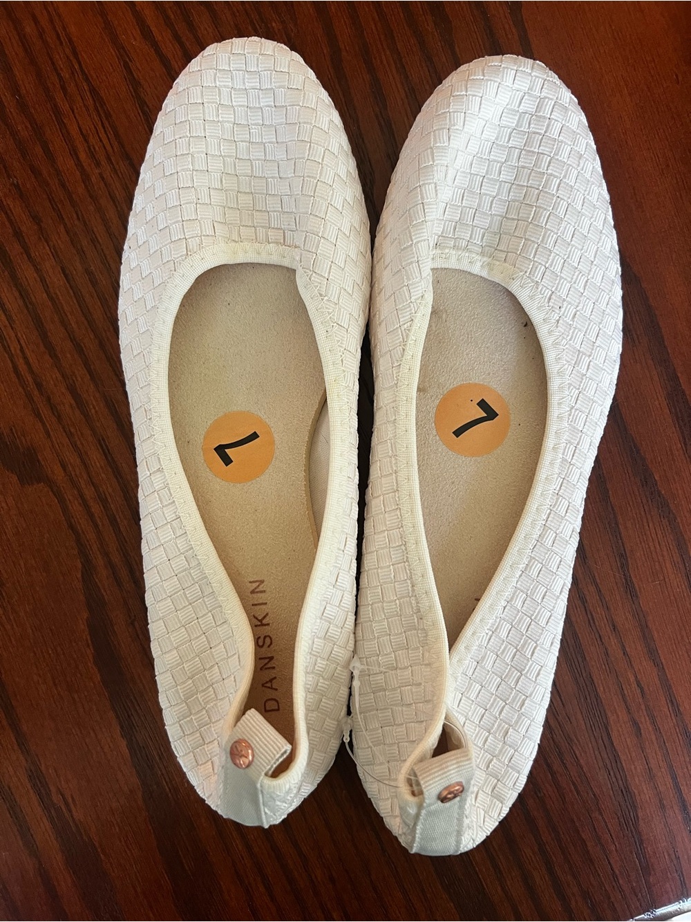 Danskin Cream Woven Slip-On Ballet Flats